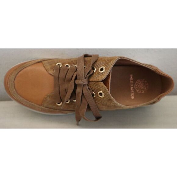 Emilie Karston Women's 38 US 6.5 Camel/Brown Leather Camin Lace-Up Shoes SIB - Picture 4 of 9